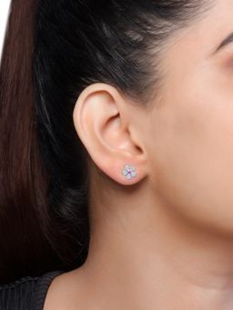 JUPRA - Pink Floral 925 Sterling Silver Stud Earrings