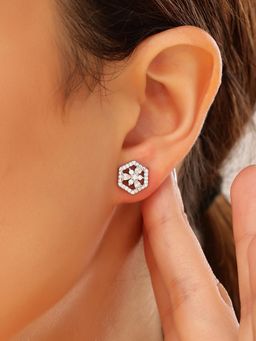 JUPRA - Hexagonal 925 Sterling Silver Stud Earrings