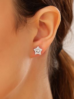 JUPRA - White Star 925 Sterling Silver Stud Earrings