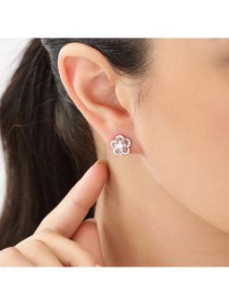 JUPRA - Rose Gold Plated Lenten Floral 925 Sterling Silver Stud Earrings