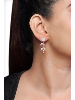 JUPRA - Rose Gold Hanging Leaf 925 Sterling Silver Drop Earrings