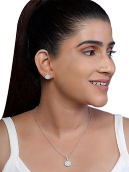 JUPRA - Dazzling Round 925 Sterling Silver Necklace and Earrings Set