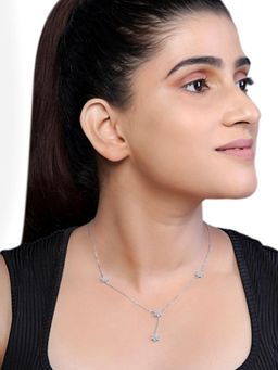 JUPRA - Floral Y Drop 925 Sterling Silver Necklace