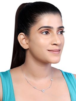 JUPRA - Korean Style Pink Flower 925 Sterling Silver Necklace