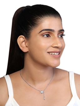 JUPRA - Drop Snowflake Chain Pendent 925 Sterling Silver Necklace