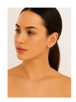 JUPRA - Bar Drop 925 Sterling Silver Knot Line Necklace