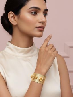 The Bling Girll - Women Gold Plated Floral Cuff