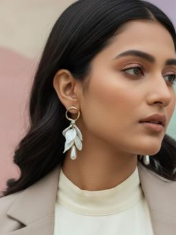 The Bling Girll - Women White Stylish Pearl Drop Earrings