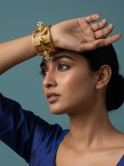 The Bling Girll - Women Gold Plated Pearl Cuff