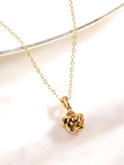 Palmonas - Gold Rose Floral Necklace