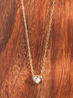 Palmonas - White Blushing Crystal Heart Pendant Necklace