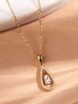 Palmonas - Crystal Drop Leaf Necklace