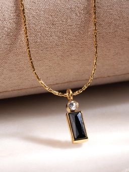 Palmonas - Sleek Black Bar Pendant Necklace