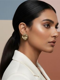 The Bling Girll - Women Gold Stylish Statement Stud Earrings