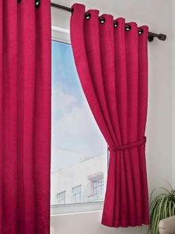 BIANCA - Satin Blackout Light Blocking & Soundproof Curtain -1Pc 5 Feet Plain-Maroon