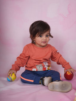 Bontots - Boys Rust Printed Sweatshirt