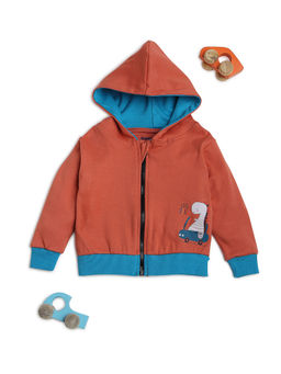 Bontots - Boys Rust Printed Hoodies