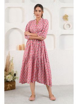 Prakriti Jaipur - Pink Lay Tie Up Midi Dress