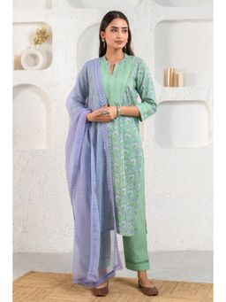 Prakriti Jaipur - Lavender Mukesh Lace Kota Dupatta