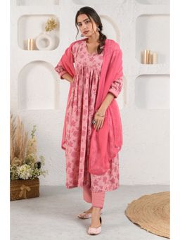 Prakriti Jaipur - Pink Lace Kota Dupatta