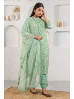 Prakriti Jaipur - Green Lace Kota Dupatta