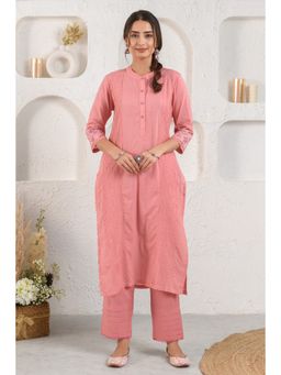 Prakriti Jaipur - Pink Pintucked Dobby Kurta