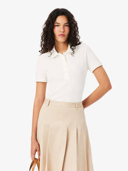 Lacoste - White L.12.D Slim Fit Stretch Mini Pique Polo T-Shirt