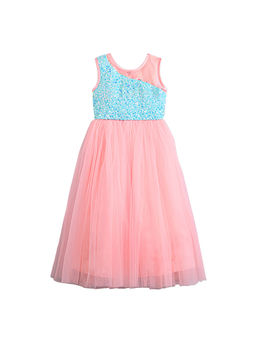 Hopscotch - Peach Sequin Embellished Dress