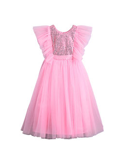 Hopscotch - Pink Sequin Embellished Dress