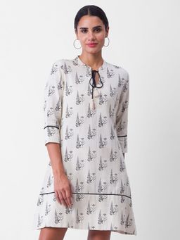 Globus - Ecru Printed A-Line Dress