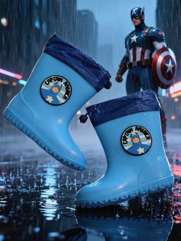 Yellow Bee - Blue Marvel Captain America Rain Boots