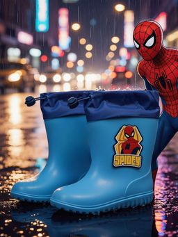 Yellow Bee - Blue Marvel Spidey Rain Boots