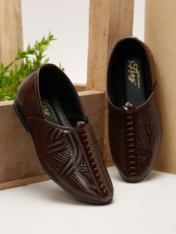 Tiny Bugs - Brown Boys Ethnic Wear Mojaris