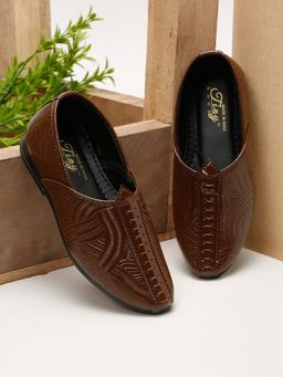 Tiny Bugs - Brown Boys Ethnic Wear Mojaris