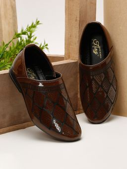 Tiny Bugs - Brown Boys Ethnic Wear Mojaris