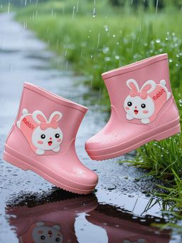 Yellow Bee - Pink Adorable Waterproof Bunny Themed Rain Boots