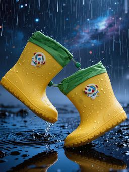 Yellow Bee - Yellow Adorable Rotating Rocket Rain Boots