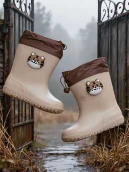 Yellow Bee - Beige Cute Tiger Rain Boots