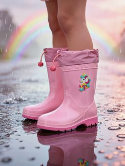 Yellow Bee - Pink Adorable Unicorn Rain Boots