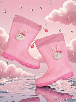 Yellow Bee - Pink Charming Bunny Theme Waterproof Rain Boots