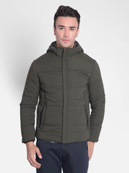 CRIMSOUNE CLUB - Men's Olive Puffer & Hooded Jacket