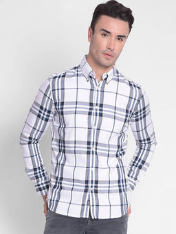CRIMSOUNE CLUB - Men's White Checked Shirt