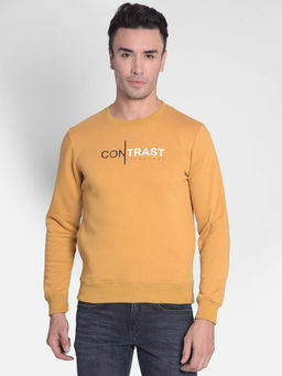 CRIMSOUNE CLUB - Men's Mustard Printed Sweat-Shirt