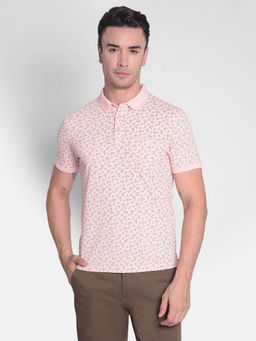 CRIMSOUNE CLUB - Men's Peach Printed T-Shirt