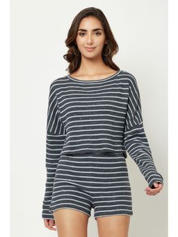 HOUSE OF S - Navy Blue Stripes Loungewear (Set of 2)