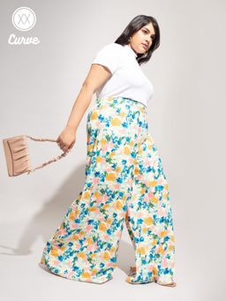 Twenty Dresses by Nykaa Fashion - Curve White High Neck Short Sleeves Basics Tshirt