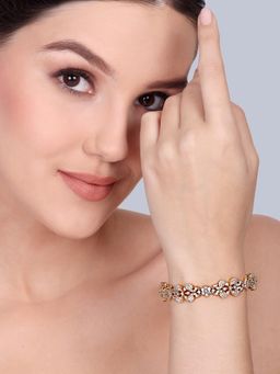 Estele - White CZ Stones Gold Peacock Bangle