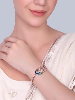 Estele - Rose Gold Peacock Pink CZ Kada