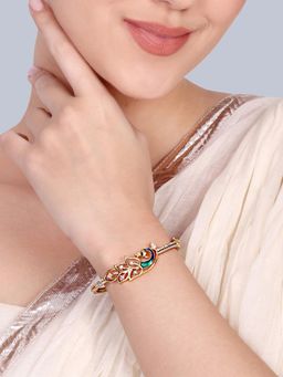 Estele - Gold Peacock White CZ Stones Kada