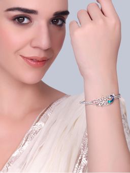 Estele - Silver Peacock CZ Stones Kada